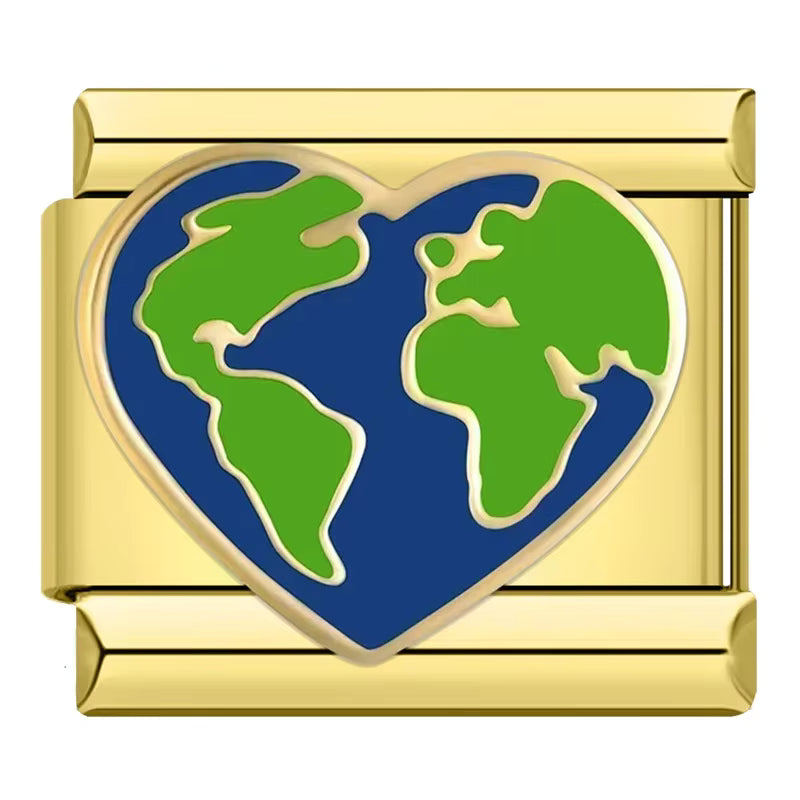 Charm Amo o Planeta Terra Gold - Blisca®