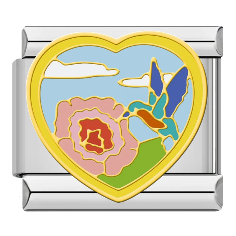 Charm Coração e Beija Flor - Blisca®