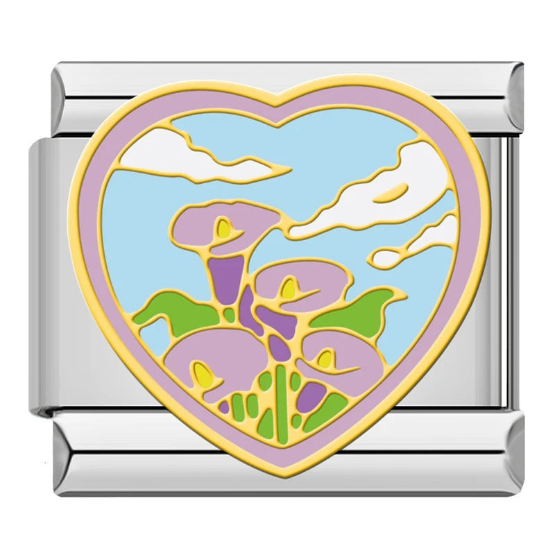 Charm Coração e Flores - Blisca®