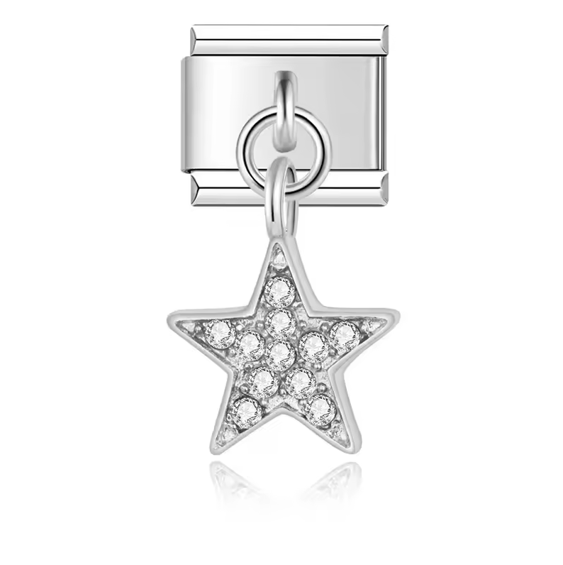 Charm Estrela Cravejada Branca - Blisca®