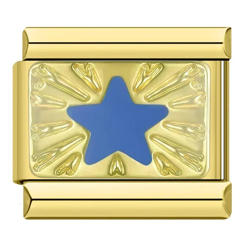 Charm Linda Estrela Azul Gold - Blisca®