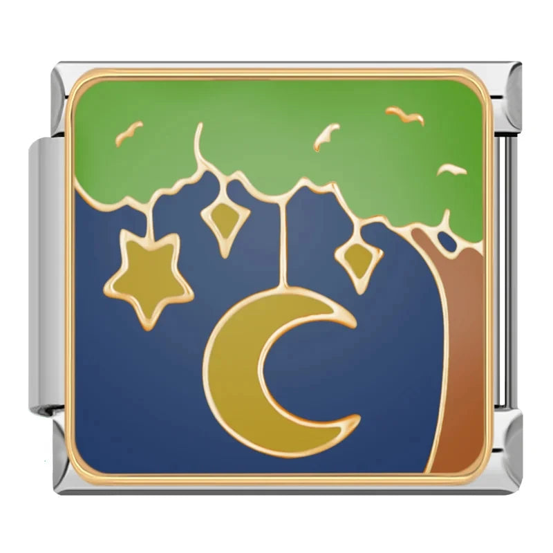 Charm Lua e Estrelas na Árvore - Blisca®