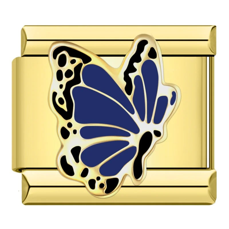 Charm Magnífica Borboleta Azul Gold - Blisca®