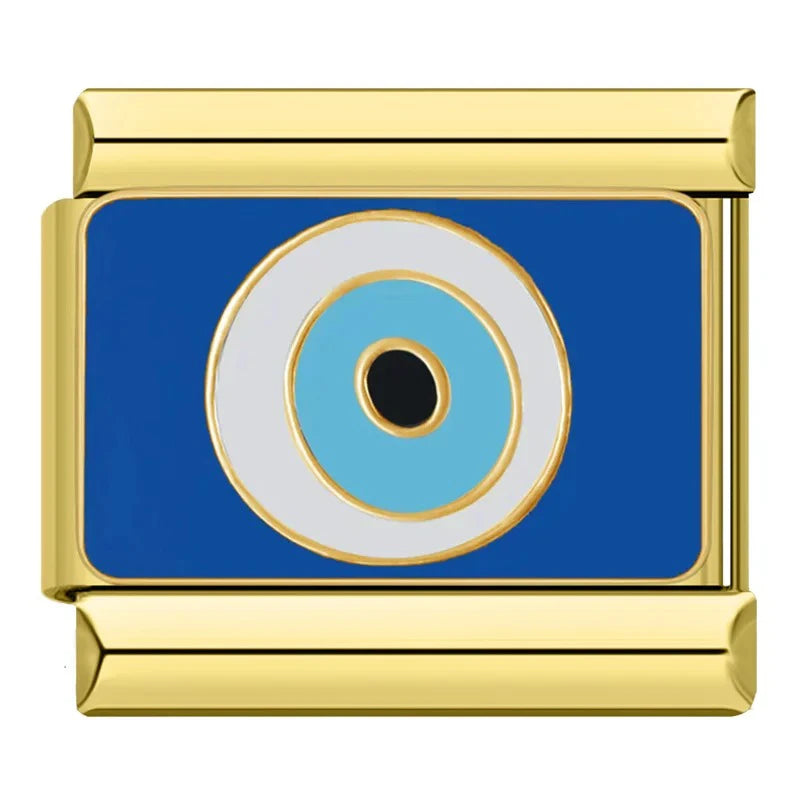 Charm Olho Grego Azul Gold - Blisca®