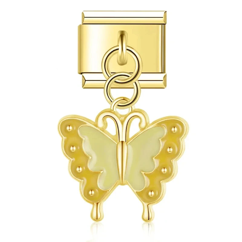 Charm Pendant Borboleta Amarela Gold - Blisca®