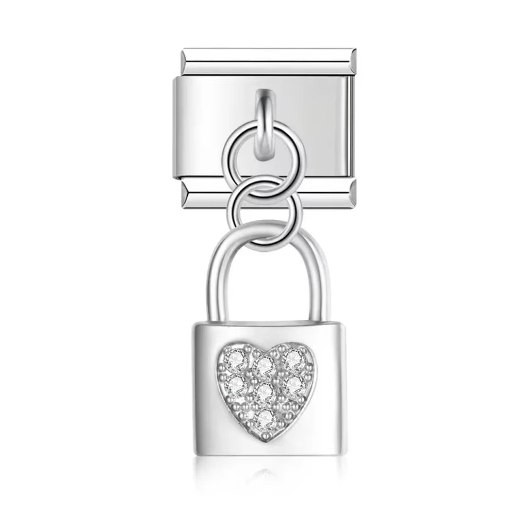 Charm Pendant Cadeado Lover Branco - Blisca®
