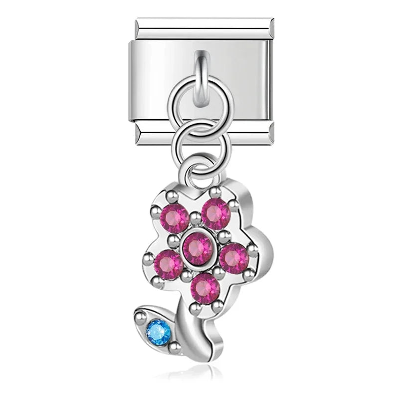 Charm Pendant Flor Cravejada - Blisca®