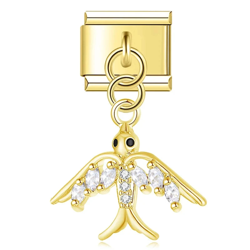Charm Pendant Linda Andorinha Gold - Blisca®