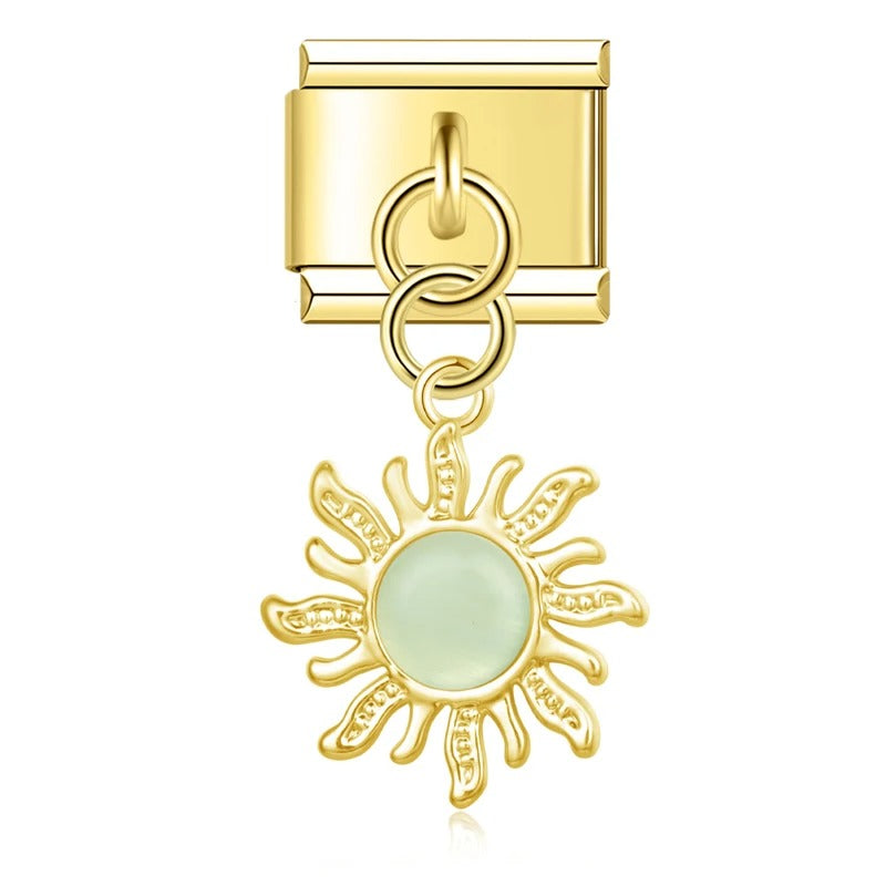 Charm Pendant Raio de Sol Verde Gold - Blisca®