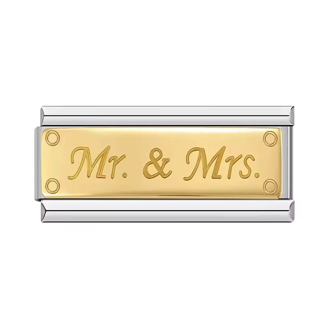 Charm Plaquinha Mr. & Mrs. - Blisca®