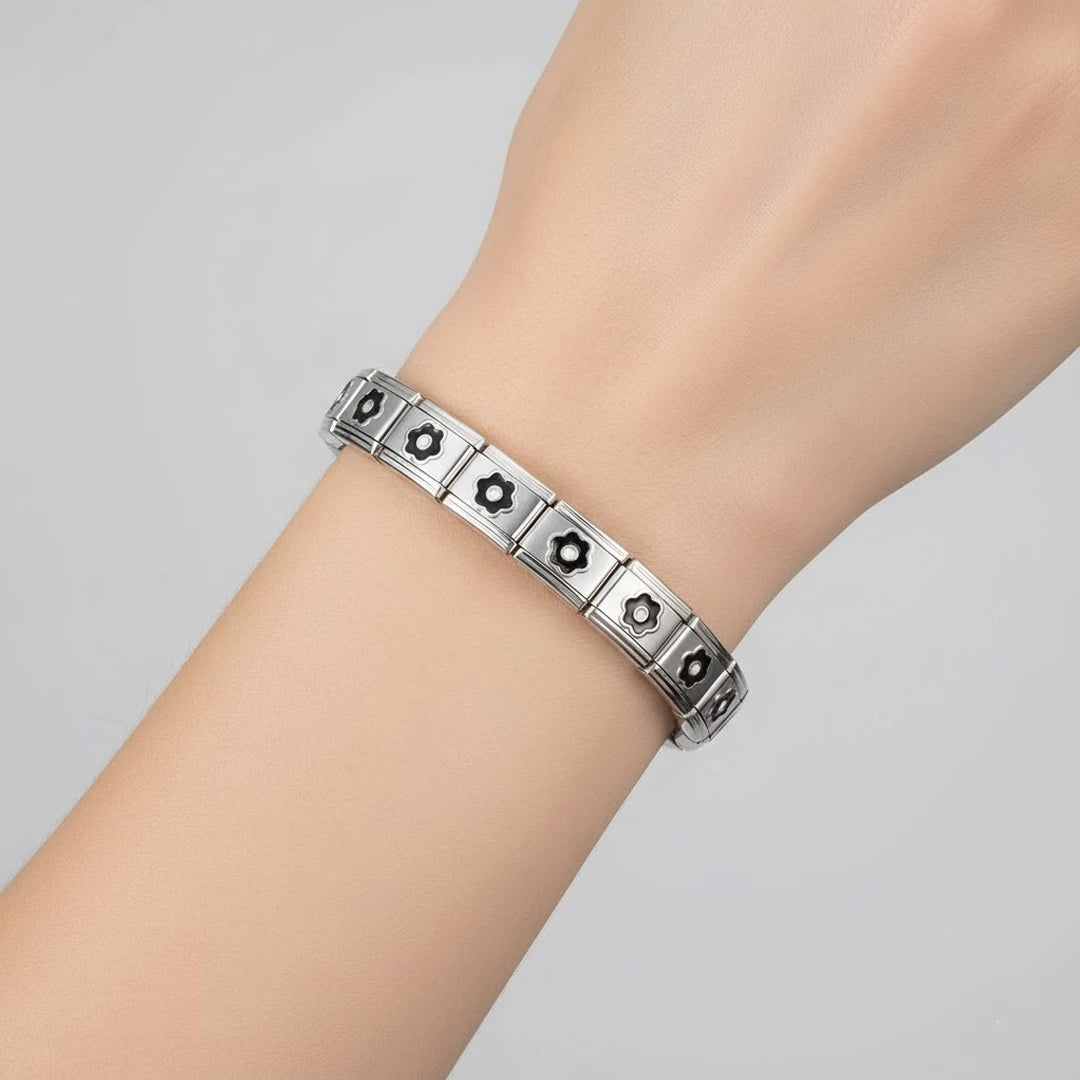 Pulseira Italiana Flowers Black