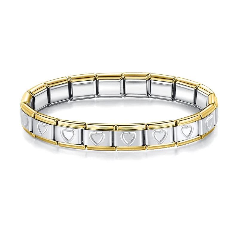 Pulseira Italiana de Charm Coração Silver Line