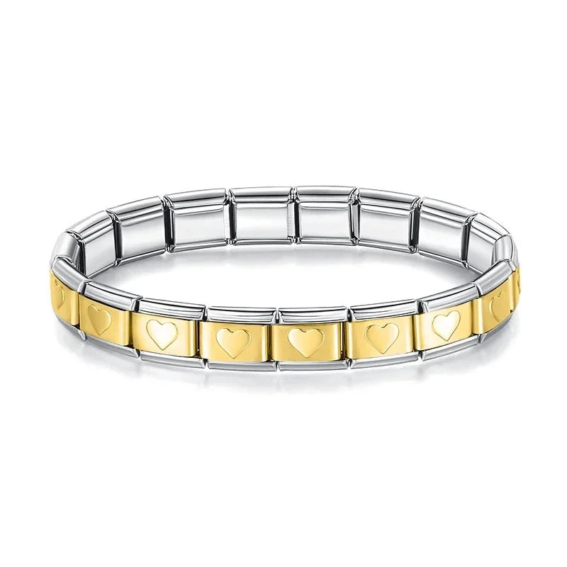 Pulseira Italiana de Charm Heart Gold