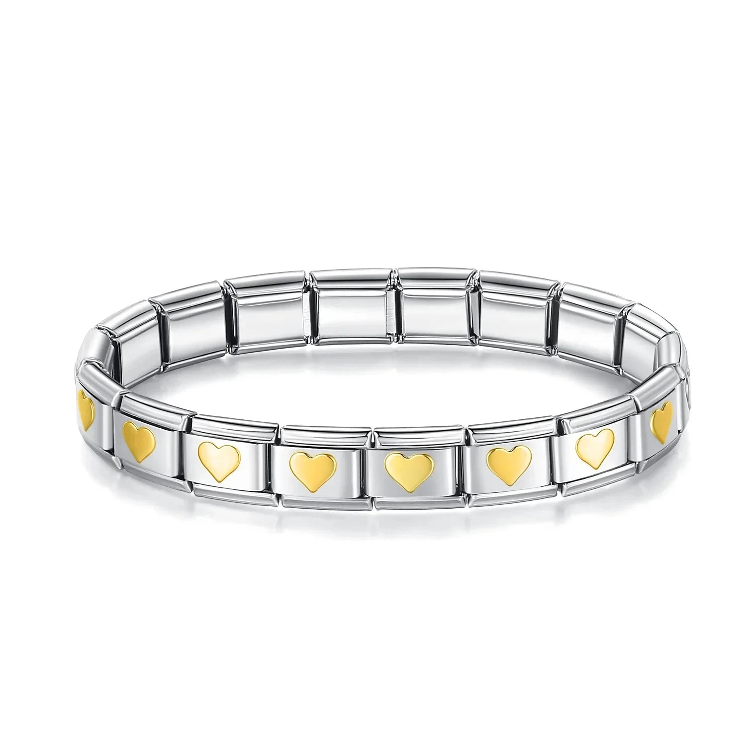 Pulseira Italiana de Charm Heart Gold