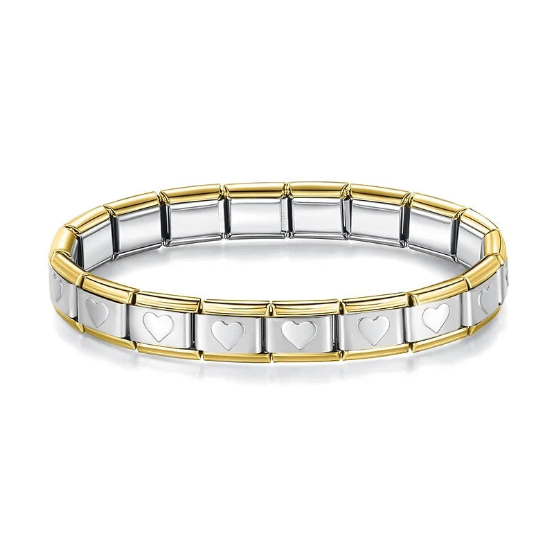 Pulseira Italiana de Charm Heart Silver Line