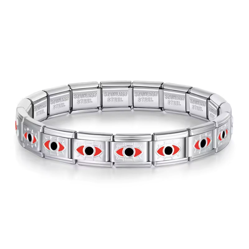 Pulseira Italiana de Charm Olho Grego Red