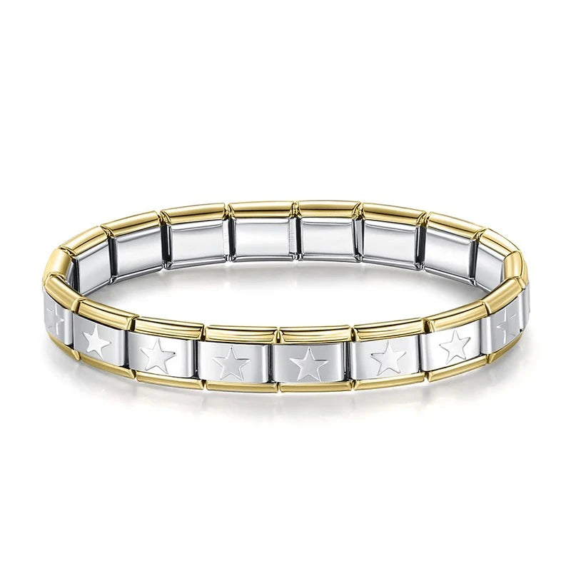 Pulseira Italiana de Charm Star Silver Line