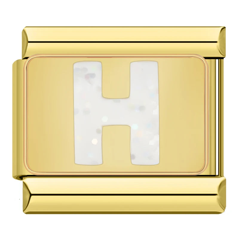 Charm Iniciais Dourado com Glitter - Blisca®