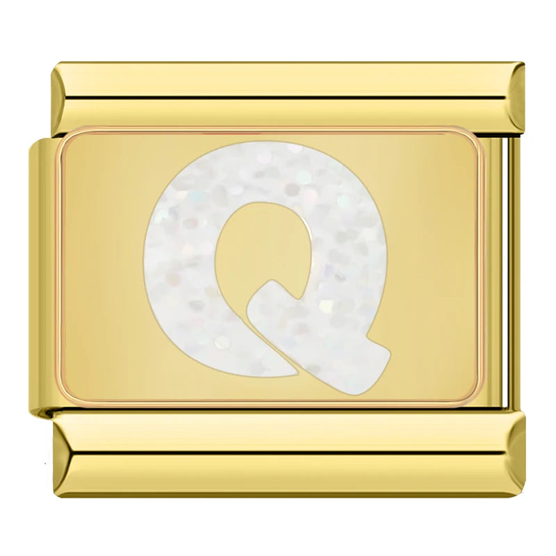 Charm Iniciais Dourado com Glitter - Blisca®