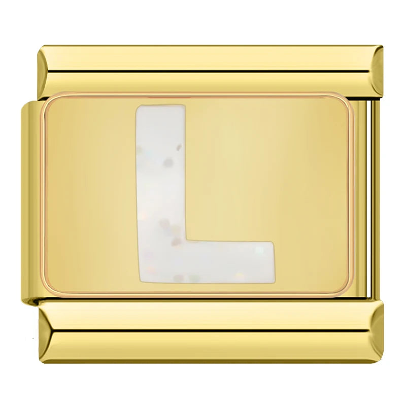 Charm Iniciais Dourado com Glitter - Blisca®