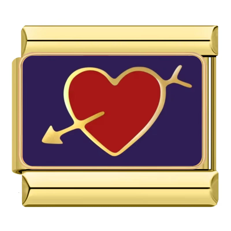 Charm Coração com Flecha Gold - Blisca®