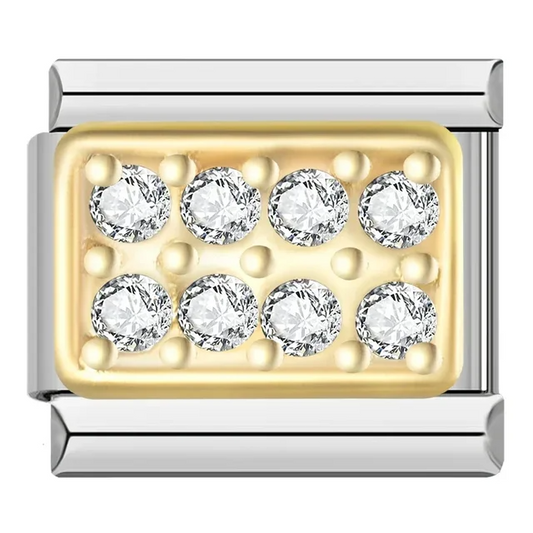 Charm Gold Cravejado Zircônias Brancas - Blisca®