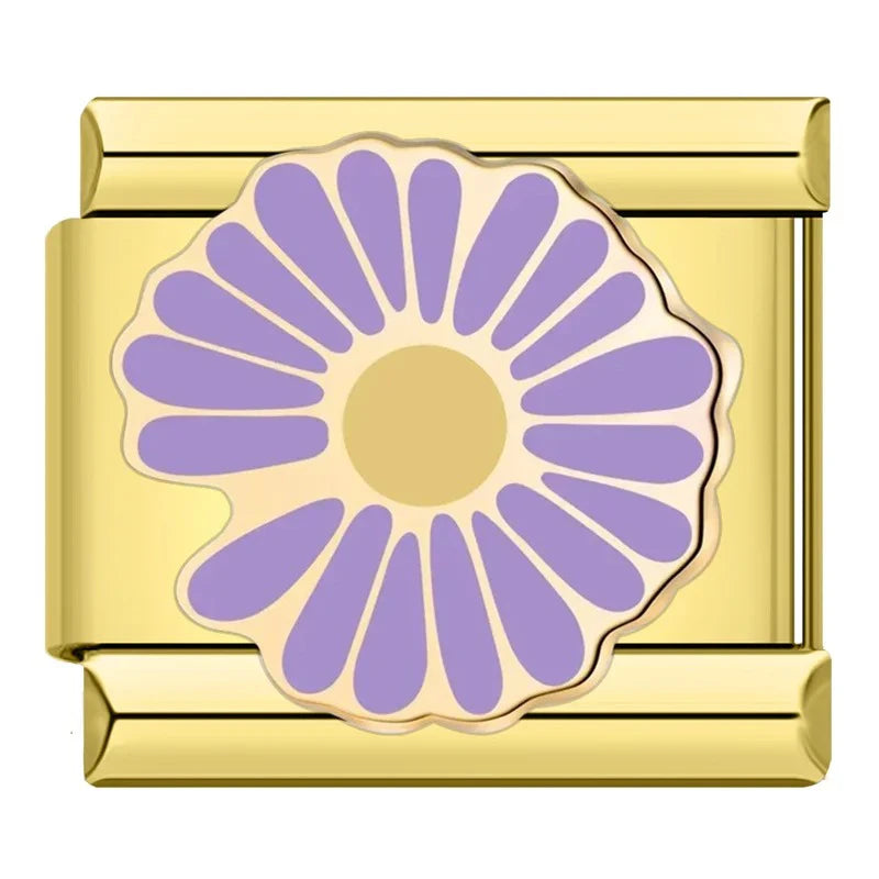 Charm Linda Margarida Lilás Gold - Blisca®