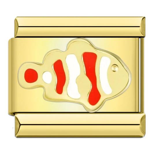 Charm Lindo Peixinho Listrado Gold - Blisca®