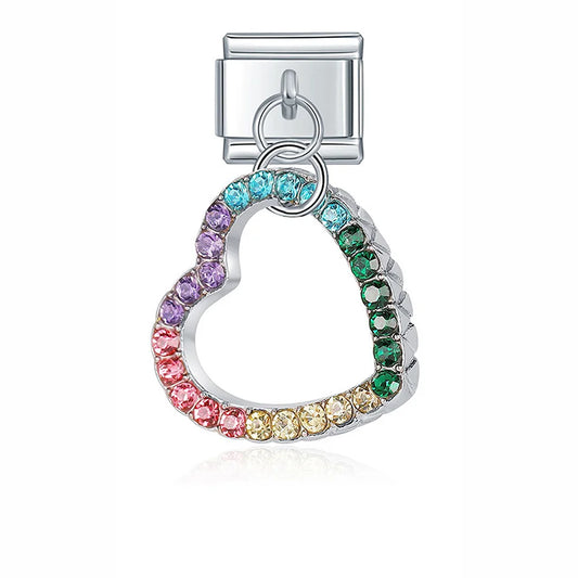 Charm Pendant Coração Vazado com Pedras - Blisca®