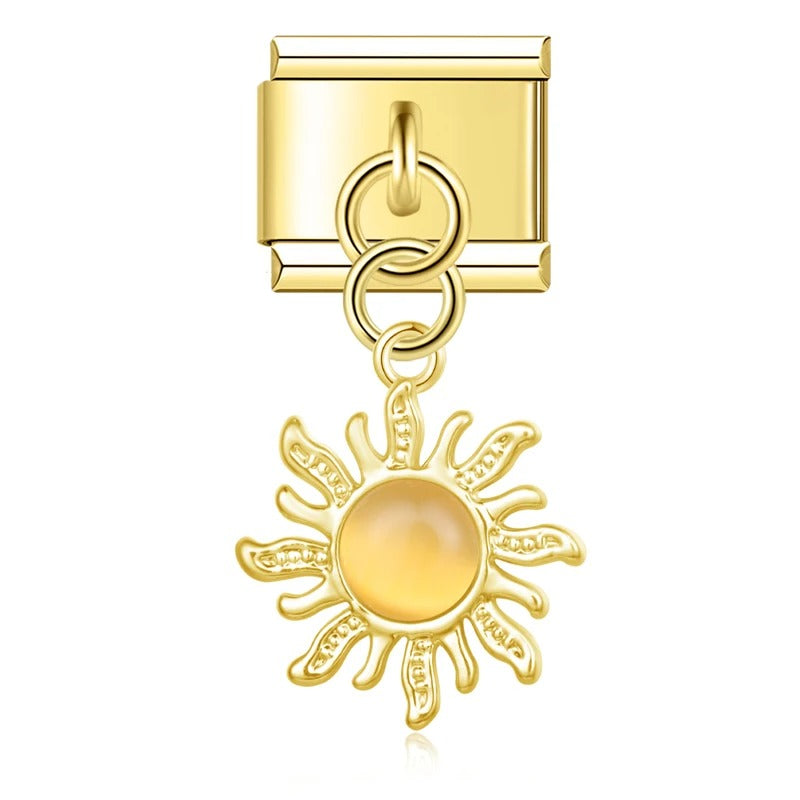 Charm Pendant Raio de Sol Amarelo Gold - Blisca®