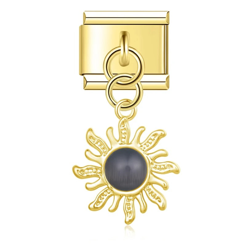 Charm Pendant Raio de Sol Preto Gold - Blisca®