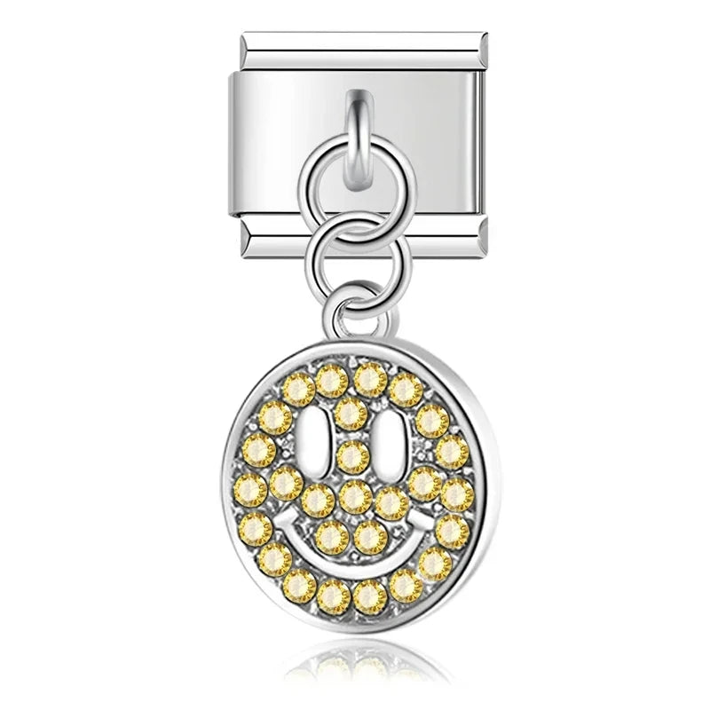 Charm Pendant Smile Cravejado - Blisca®