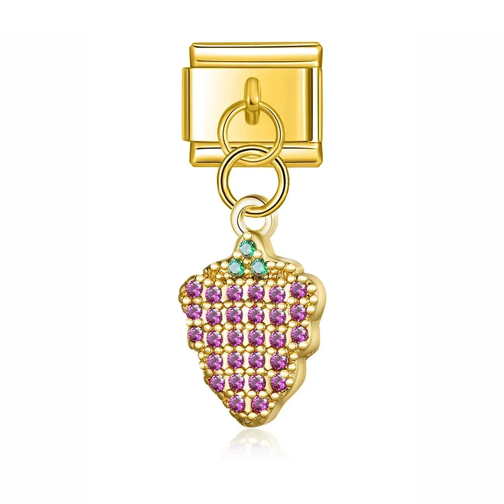 Charm Pendant Uva Cravejada Gold - Blisca®