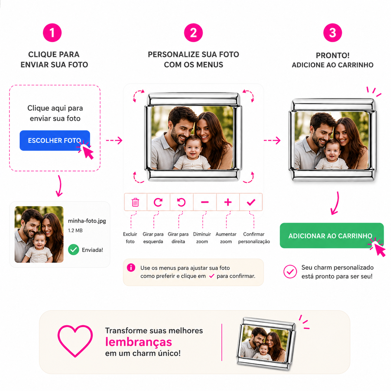 Charm Personalizado com Foto - Blisca®