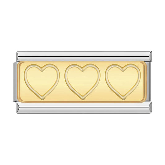 Charm Plaquinha Corações Gold - Blisca®