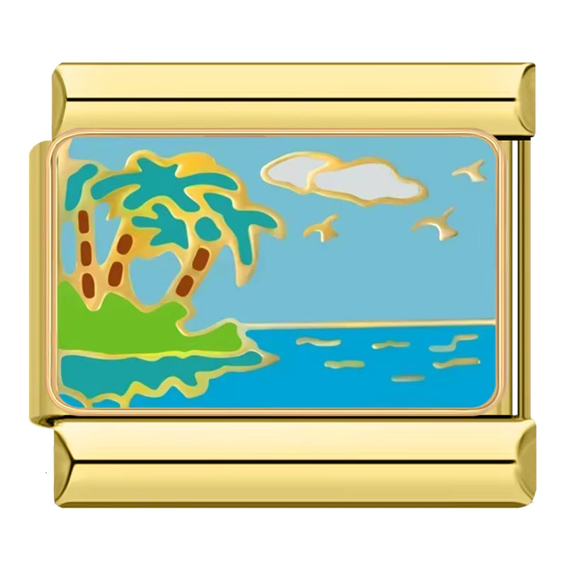 Charm Praia e Céu Azul Gold - Blisca®