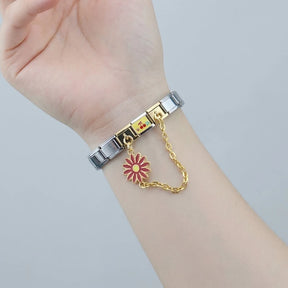 Charm Corrente Margarida Roxa Gold - Blisca®