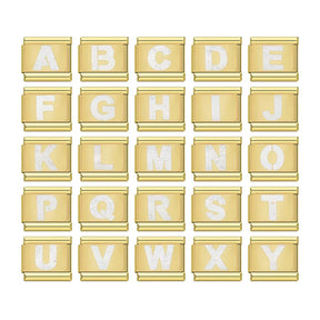 Charm Iniciais Dourado com Glitter - Blisca®