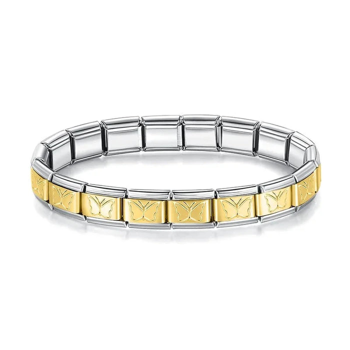 Pulseira Italiana de Charm Butterfly Gold Line