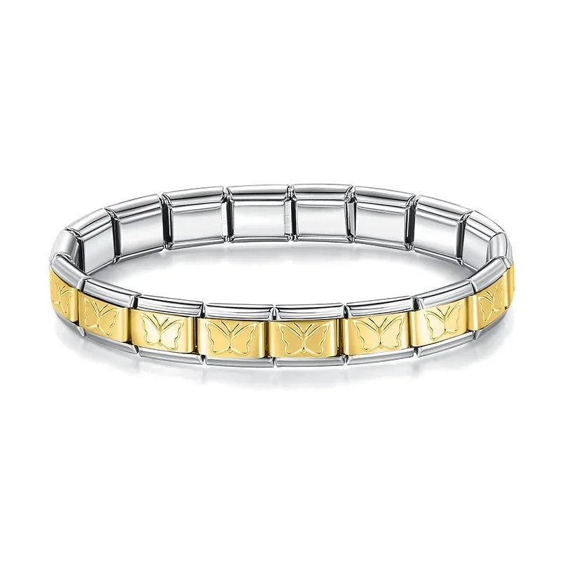 Pulseira Italiana de Charm Butterfly Gold Line