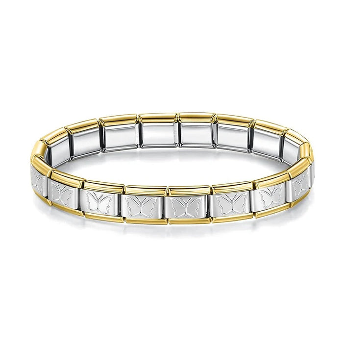 Pulseira Italiana de Charm Butterfly Silver Line