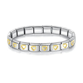 Pulseira Italiana de Charm Coração Gold