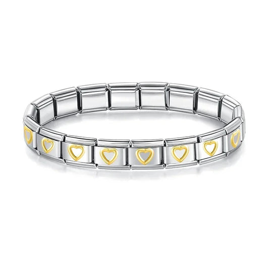 Pulseira Italiana de Charm Coração Gold