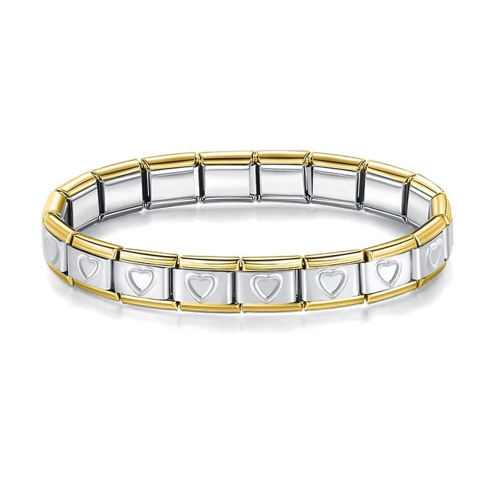 Pulseira Italiana de Charm Coração Silver Line
