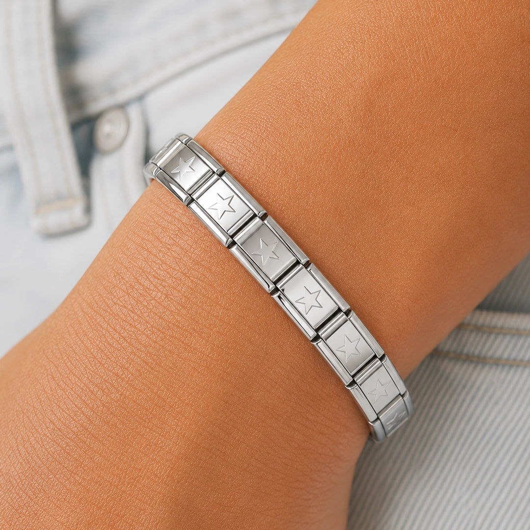 Pulseira Italiana de Charm Estrelada