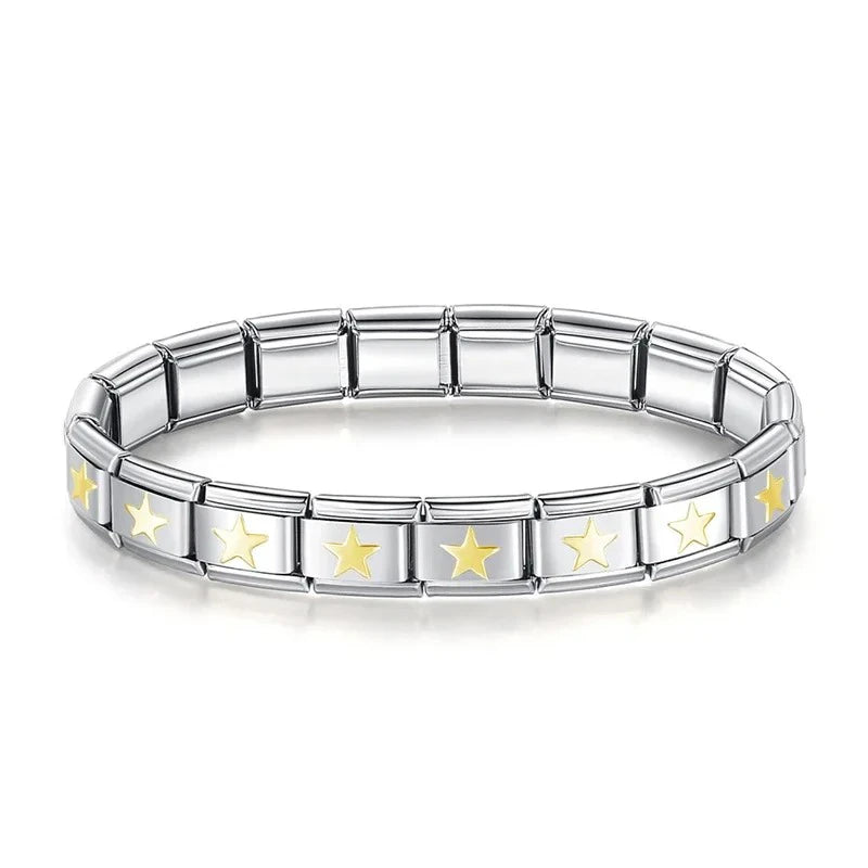 Pulseira Italiana de Charm Estrelada Gold