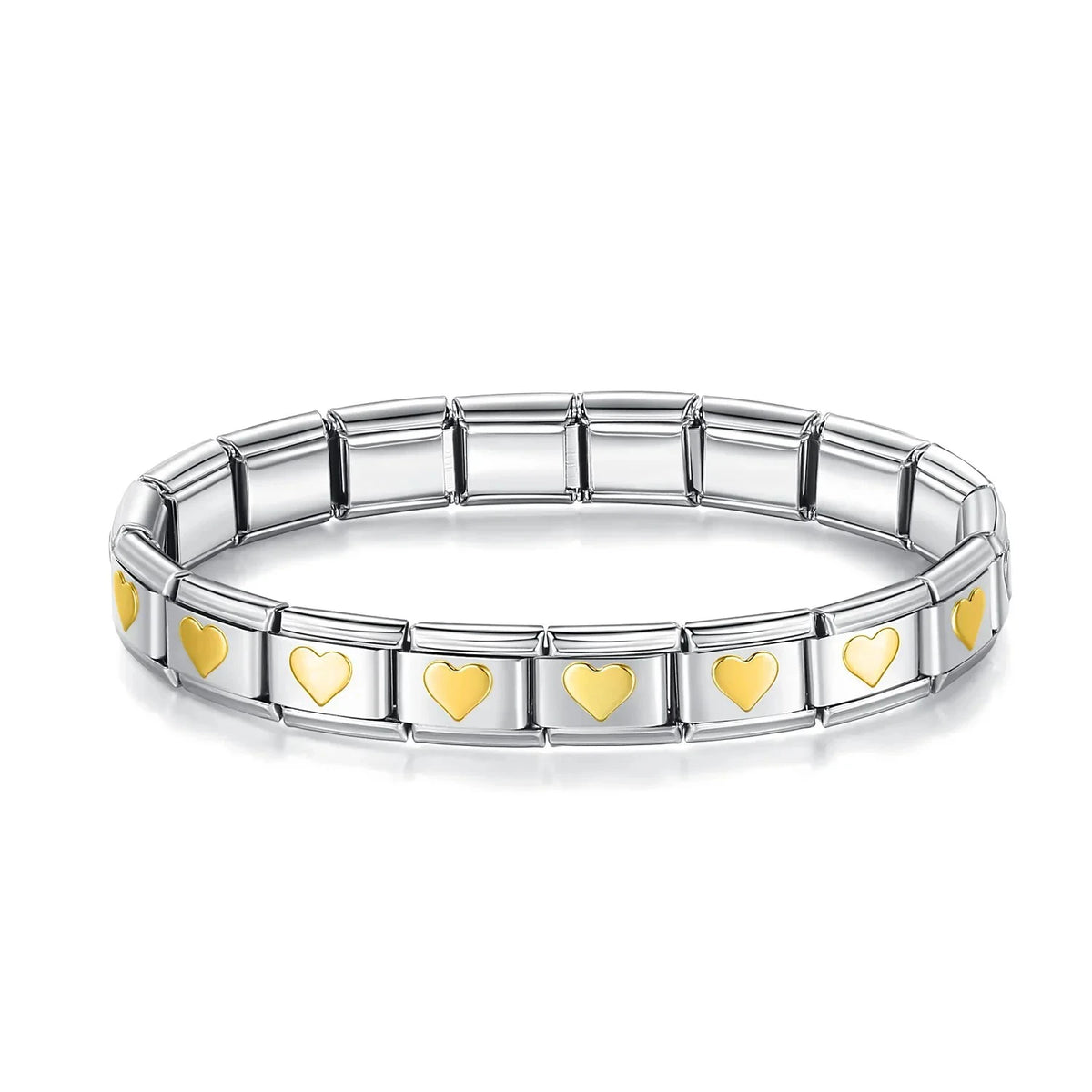 Pulseira Italiana de Charm Heart Gold