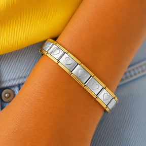 Pulseira Italiana de Charm Heart Silver Line