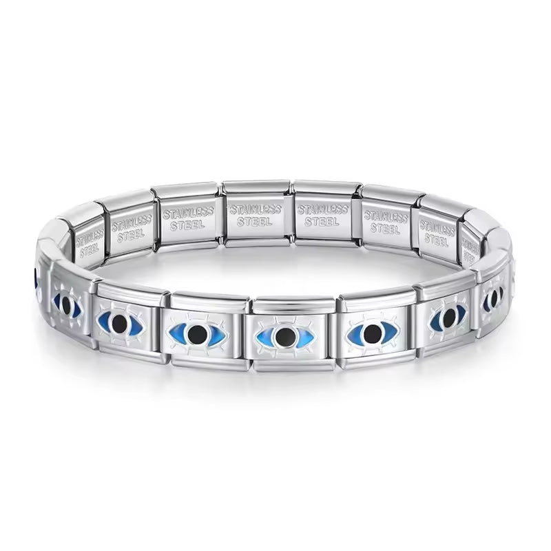 Pulseira Italiana de Charm Olho Grego Blue