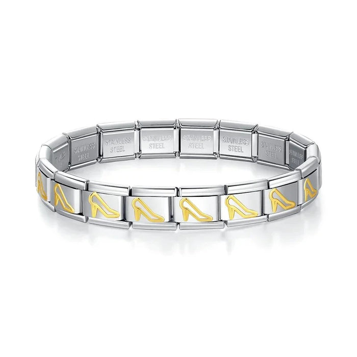 Pulseira Italiana de Charm Salto Alto Gold